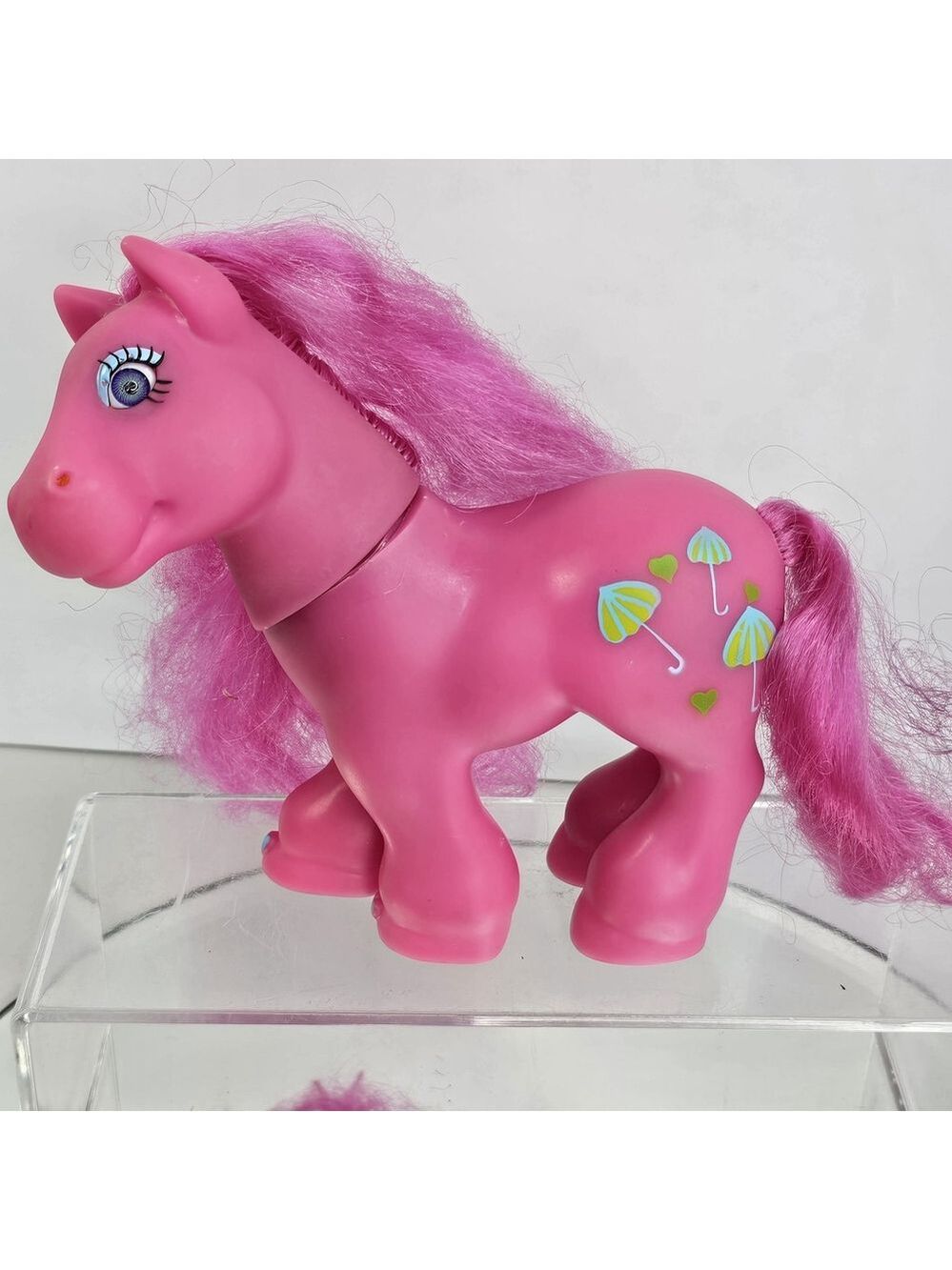 Pony Rarity Magenta Umbrella Hearts Lashes Vintage